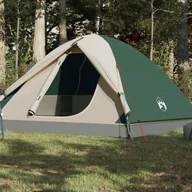 Namioty - vidaXL Namiot kempingowy, 6-os., zielony, 348x340x190 cm, tafta 190T - miniaturka - grafika 1