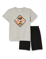 Spodenki damskie - Athena - Piżama chłopięca z krótkim rękawem Ecopack Skate Park - 100% oddychająca bawełna - koszulka z krótkim rękawem + szorty - Etykieta OEKO-TEX, Chiny/czarne pończochy, 10 lat - miniaturka - grafika 1