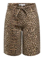 Spodnie sportowe damskie - ONLY Szorty jeansowe Naomi 15351037 Brązowy Regular Fit - miniaturka - grafika 1