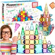 Klocki - Ptm60 Klocki Magnetyczne 60W1 Picasso Tiles konstrukcyjne - miniaturka - grafika 1