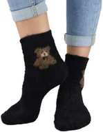 Skarpetki dla dzieci - Miękkie dziewczęce skarpetki Noviti SB085-G-01 Czarne - miniaturka - grafika 1