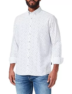 Koszule męskie - bugatti Męska koszula rekreacyjna, rękaw 1:1, biały-10, L - grafika 1