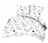 Pościel - pościel bawełna lux 200x220 + 2 poszewka B 200-1 baranki białe - miniaturka - grafika 1