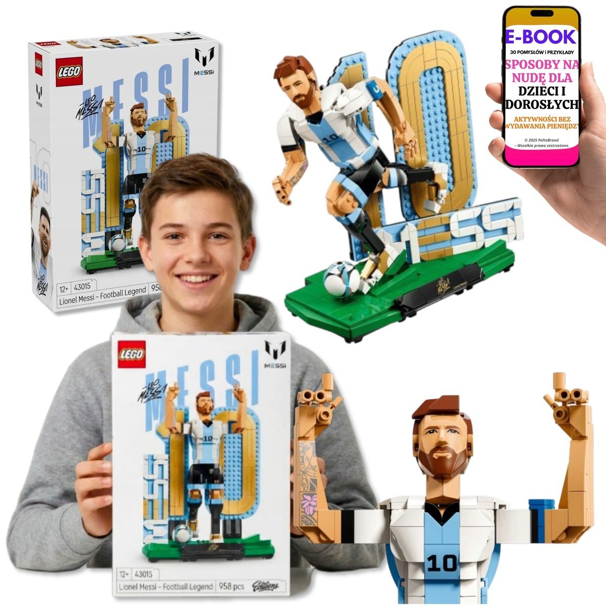 KLOCKI LEGO SPORT PIŁKA NOŻNA Lionel Messi 43015 Dekoracja Dla Kibica Futbolu + E-BOOK-3