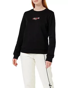 Armani Exchange Damska bluza z logo Capsule Round Neck French Terry, czarny, L - Bluzy damskie - miniaturka - grafika 1