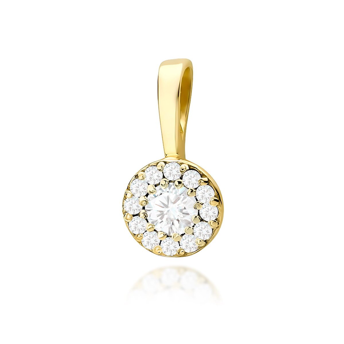 Złota zawieszka / wisiorek Diament Laboratoryjny 0,12ct żółte złoto pr. 585