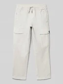 Spodnie i spodenki dla chłopców - Spodnie cargo z prostą nogawką i detalem z logo - miniaturka - grafika 1