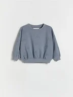 Bluzy i sweterki niemowlęce - Reserved - Bawełniana bluza oversize - granatowy - miniaturka - grafika 1