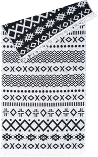 Dywan Pled 80 x 150 cm Aztecki czarny - Dywany Dywan Pled 80 x 150 cm Aztecki czarny - Dywany - miniaturka - grafika 1
