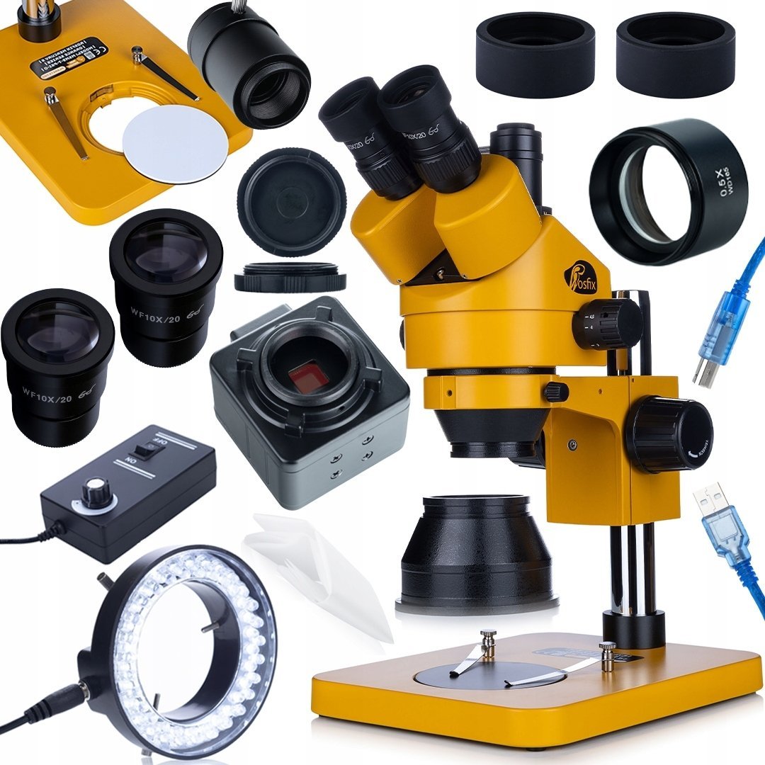 Mikroskop Rosfix MIKROSKOP MERCURY TRINOKULAROWY ZESTAW USB 5MP SOCZEWKA LED 56x KAMERA HQ
