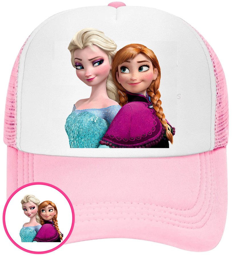 CZAPKA Z DASZKIEM KRAINA LODU DLA DZIECI SIATKA RÓŻOWA BEJSBOLÓWKA