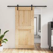 Drzwi wewnętrzne - Drzwi przesuwne z osprzętem, 95x210 cm, lite drewno sosnowe Lumarko! - miniaturka - grafika 1