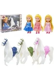 Lalka z koniem MIX - Lalki dla dziewczynek - miniaturka - grafika 1