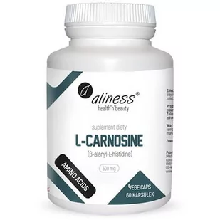 Aliness L-Carnosine AMINO ACIDS L-Karnozyna 500 mg (60 kaps) VEGE Aliness ALI-171 - Aminokwasy - miniaturka - grafika 1