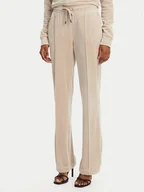 Spodnie sportowe damskie - Juicy Couture Spodnie dresowe Tina JCAPW045 Beżowy Regular Fit - miniaturka - grafika 1