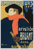 Plakaty - Galeria Plakatu, Plakat, Ambassadeurs: Aristide Bruant dans son cabaret, Henri De Toulouse-Lautrec, 42x59,4 cm - miniaturka - grafika 1