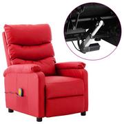 Fotele - vidaXL Lumarko Rozkładany fotel masujący, elektryczny, czerwony, ekoskóra 3073668 - miniaturka - grafika 1