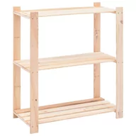 Szafy i regały magazynowe - Regał z 3 półkami, 80x38x90 cm, lita sosna FSC, 150 kg - miniaturka - grafika 1