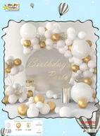 Balony i akcesoria - GIRLANDA BALONOWA BALONY ZESTAW BALONÓW BIAŁE ZŁOTE NA KOMUNIĘ ŚLUB KOMUNIA - miniaturka - grafika 1