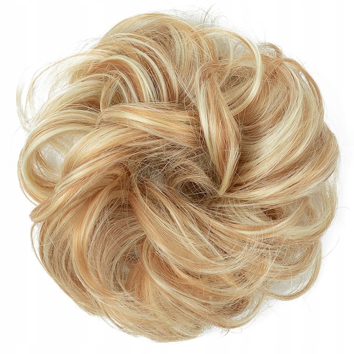 Włosy Treska Kręcony Kok Na Gumce Mieszany Blond