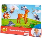 Zabawki interaktywne dla dzieci - Smily PLAY SPW83611 Układanka drewniana Leśne zwierzątka - miniaturka - grafika 1