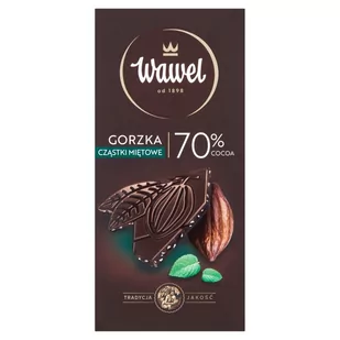 Wawel Czekolada gorzka 70 % cocoa cząstki miętowe 100 g - Czekolada - miniaturka - grafika 1