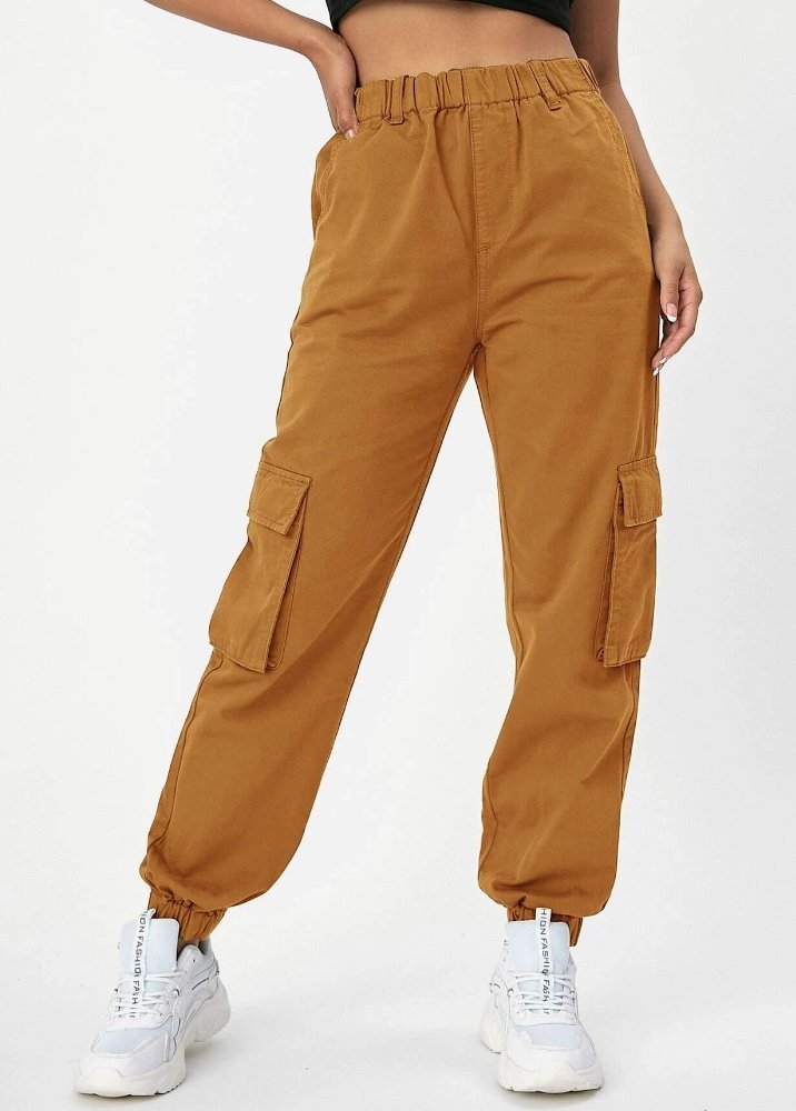 SHEIN SPODNIE DAMSKIE POMARAŃCZOWE BOJÓWKI 34 VUX
