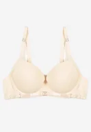 Biustonosze - Beżowy Biustonosz Klasyczny z Ozdobnymi Elementami Emarinda - miniaturka - grafika 1