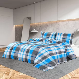 vidaXL Zestaw pościeli, niebiesko-szary, 220x240 cm, bawełna - Pościel - miniaturka - grafika 1