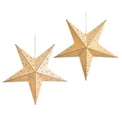 Ozdoby bożonarodzeniowe - Gwiazda drewniana LEDowa świecąca wisząca 40cm - miniaturka - grafika 1