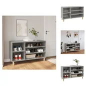 Szafki na buty - vidaXL Stojak na buty betonowy szary 102x36x60 cm materiał drewnopochodny - Stojaki i szafki na buty - miniaturka - grafika 1
