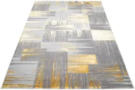 Dywany - Szary nowoczesny dywan w złoty wzór K2-F55 - miniaturka - grafika 1