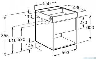 Roca Tura Unik zestaw szafka z umywalką 55x43x60 TERAKOTA A852024560 - Szafki łazienkowe - miniaturka - grafika 2