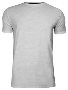 Szary Bawełniany T-Shirt Męski Bez Nadruku -Brave Soul- Koszulka, Krótki Rękaw, Basic - Koszulki męskie - miniaturka - grafika 1