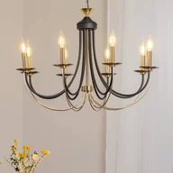 Lampy sufitowe - Żyrandol Ferra Lucea, możliwość ściemniania, brązowy / mosiężny, salon / jadalnia, metal, antyczny - miniaturka - grafika 1