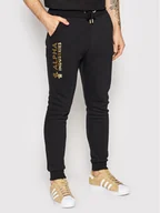 Spodnie sportowe męskie - Alpha Industries Spodnie dresowe Basic 116368 Czarny Regular Fit - miniaturka - grafika 1
