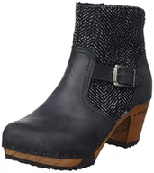 Botki damskie - Woody Damskie botki Tina, olejowana skóra Nero-Textil sz/białe, 39 EU - miniaturka - grafika 1