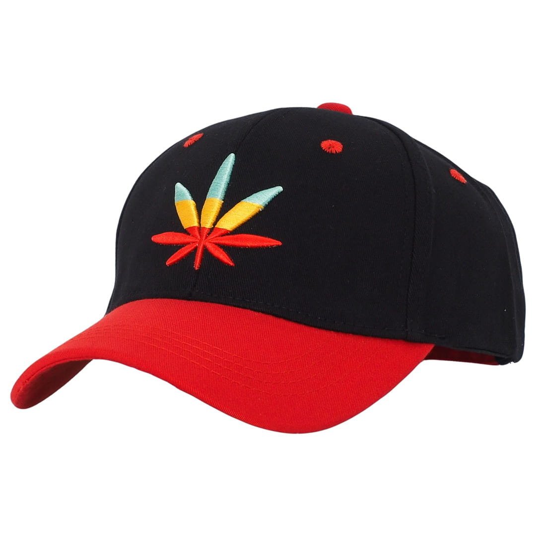 Czapka Z Daszkiem Weed Czarno - Czerwona