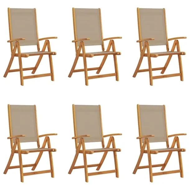 Składane Krzesła Ogrodowe z Drewna Akacjowego i Textilene, 57x72x109 cm,