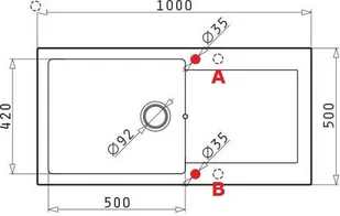 Pyramis Zlew MIDO 100x50) 1B 1D beż piaskowy 70089501) - Zlewozmywaki - miniaturka - grafika 1