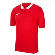 Koszulki męskie - Nike Męski T-shirt M Nk Df Park20 Polo Ss, University Red/White/White, M - miniaturka - grafika 1