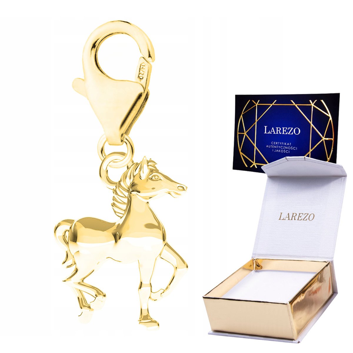 ZAWIESZKA ZŁOTA Wisząca z Koniem Koń Konik Zwierzę dla Koniary SREBRO 925