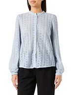 Bluzki damskie - Vila Damska bluzka VICHIKKA LACE L/S - NOOS, Kentucky Blue, L, Kentucky Blue, L - miniaturka - grafika 1