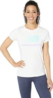Koszulki i topy damskie - New Balance Damska koszulka Essentials Stacked Logo T-Shirt biały 94 - miniaturka - grafika 1