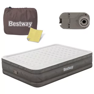 Bestway Materac dmuchany 203 x 152 cm z wbudowaną pompką 69050 69050 - Materace turystyczne - miniaturka - grafika 1
