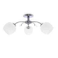 Lampy sufitowe - ESTAR LAMPA SUFITOWA CHROMOWY E27 KLOSZ BIAŁY - miniaturka - grafika 1