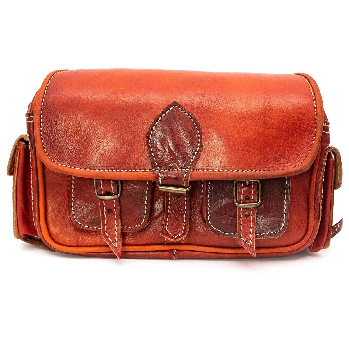 Torebka Damska Torba Listonoszka Ze Skóry Naturalnej Szyta Ręcznie W Maroko