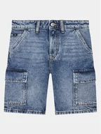Spodenki damskie - Calvin Klein Jeans Szorty jeansowe Skater IB0IB02004 Niebieski Regular Fit - miniaturka - grafika 1