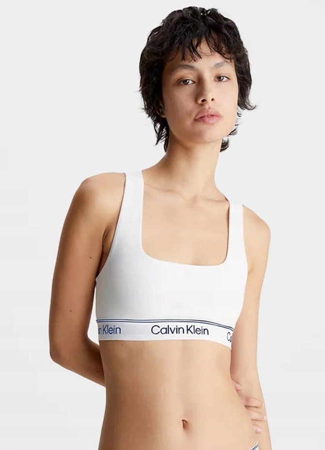 Calvin Klein Stanik Damski Biały Miękki z Logo S 0z5d4_a* Tia