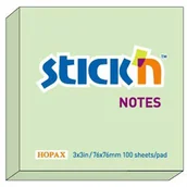 Notesy i bloczki - Hopax Notes samoprzylepny 76mm x 76mm zielony pastel - miniaturka - grafika 1